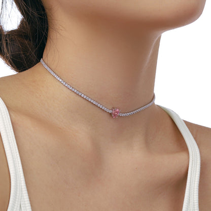 [OAK JURI]1.0 carat Unique Pear Cut Tennis Necklace