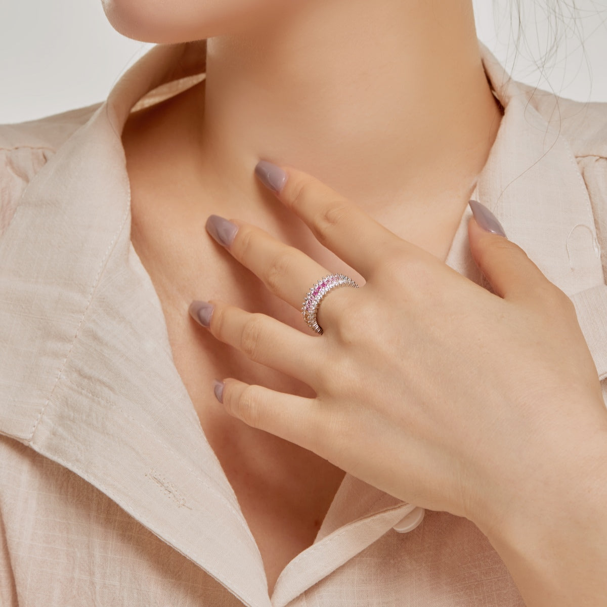 [OAK JURI]Ornate Colorful Radiant Cut Daily Ring