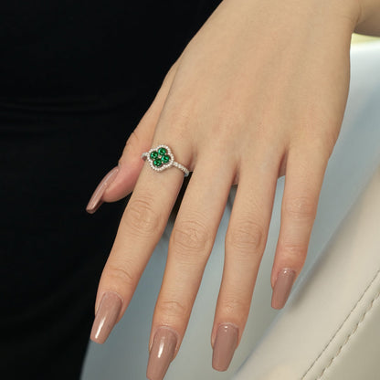 [OAK JURI]Four Leaf Clover Flower Design Ring