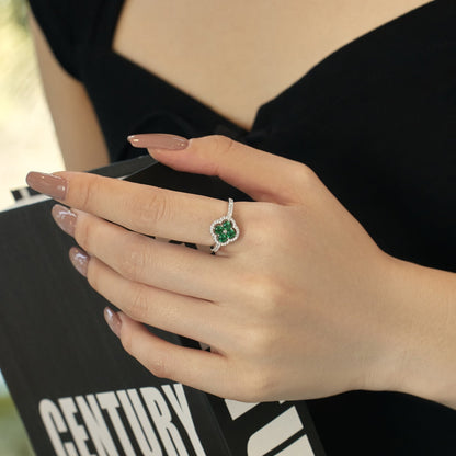 [OAK JURI]Four Leaf Clover Flower Design Ring