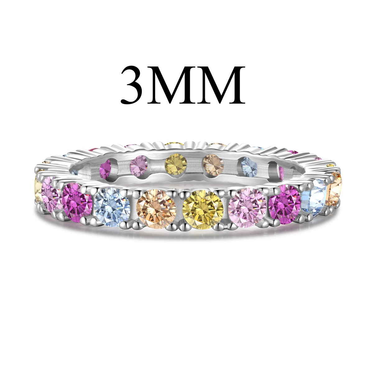 [OAK JURI]Dazzling Lustrous Round Cut Tennis Ring