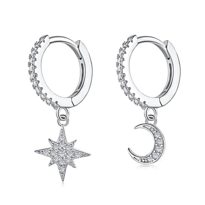 [OAK JURI]Star and Moon Asymmetric Earrings