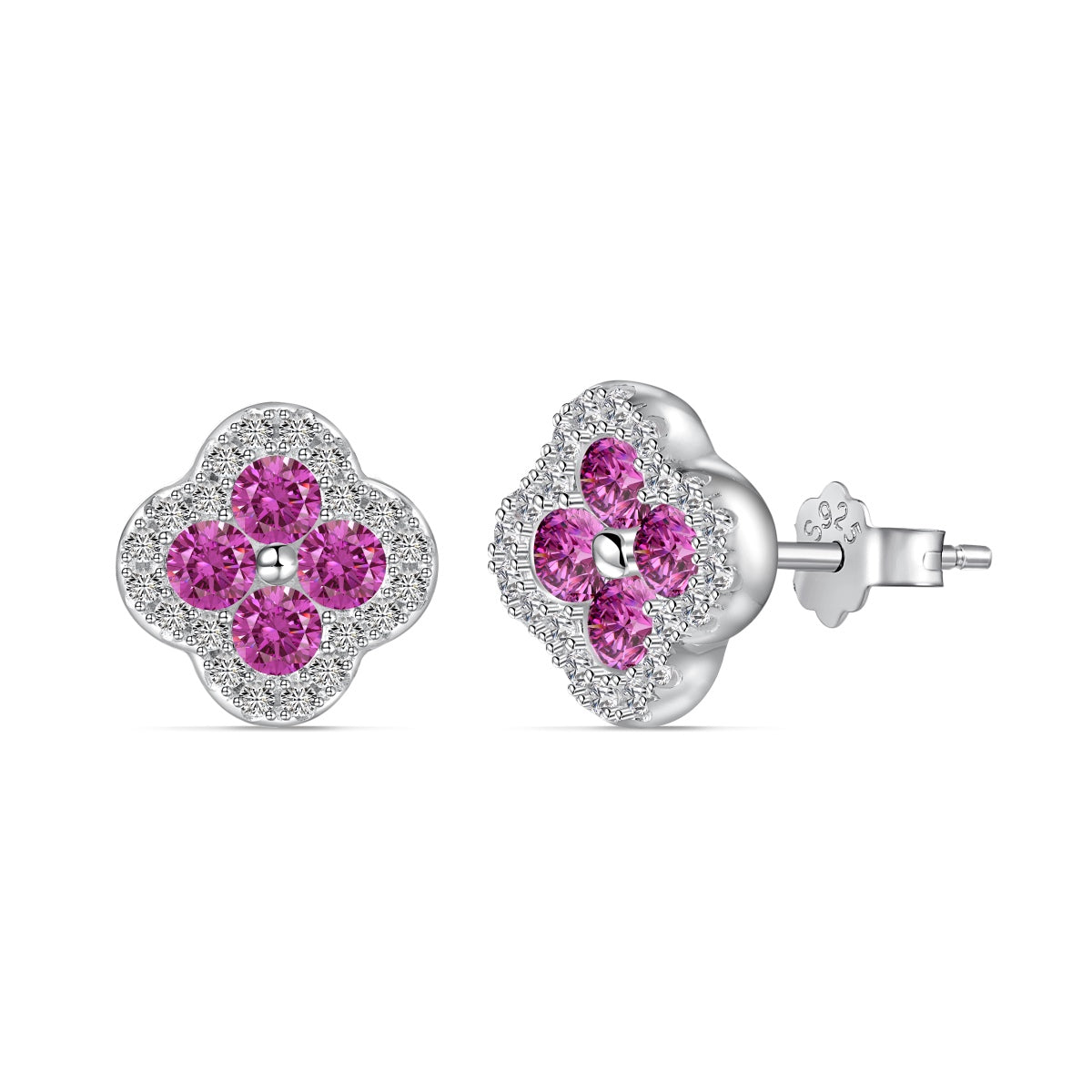[OAK JURI]Four-Leaf Clover Flower Shaped Earrings