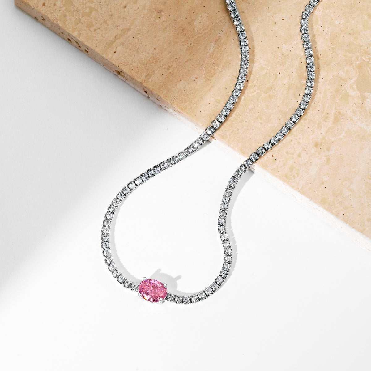 [OAK JURI]1.0 Carat Shining Oval Cut Necklace