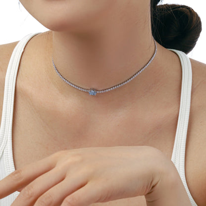 [OAK JURI]1.0 Carat Shining Oval Cut Necklace