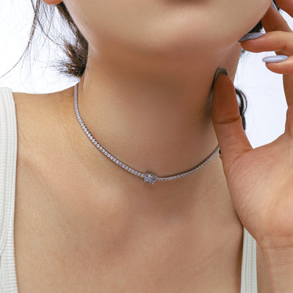 [OAK JURI]1.0 Carat Shining Oval Cut Necklace