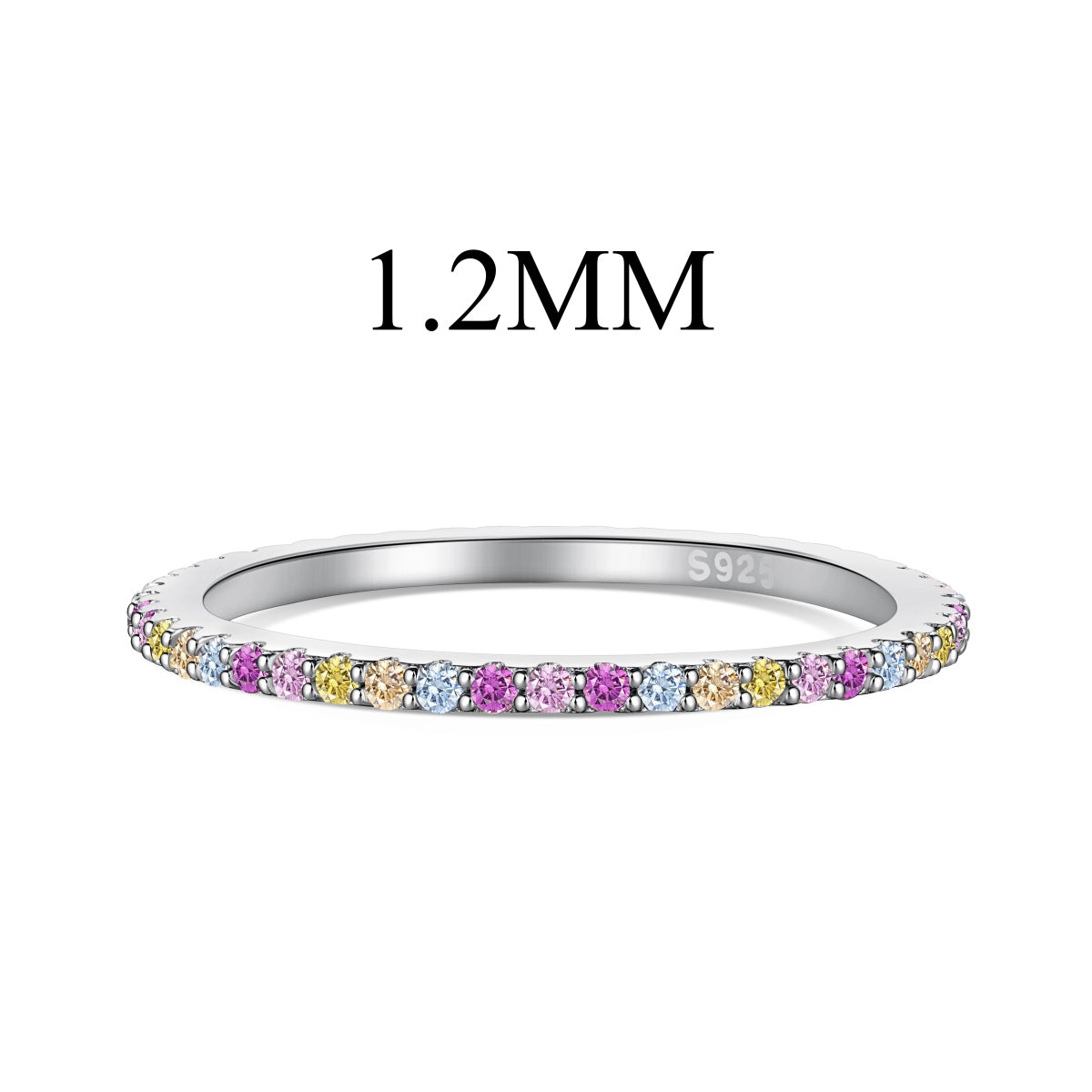 [OAK JURI]Ornate Colorful Round Cut Tennis Ring