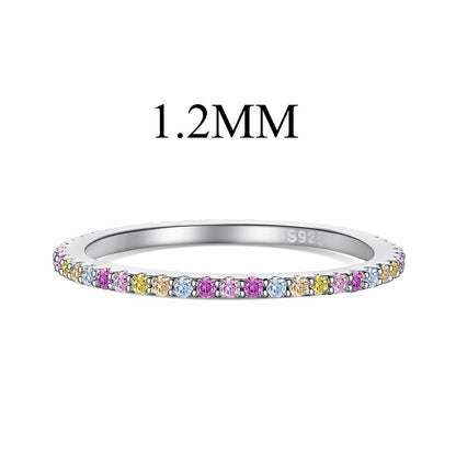 [OAK JURI]Ornate Colorful Round Cut Tennis Ring
