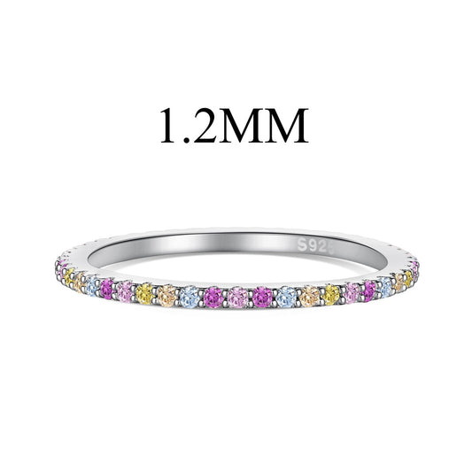 [OAK JURI]Ornate Colorful Round Cut Tennis Ring