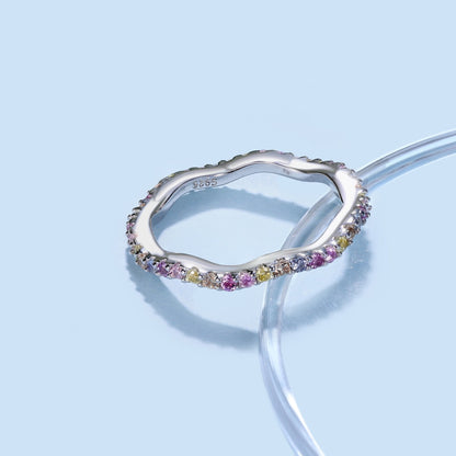 [OAK JURI]Dainty Colorful Round Cut Party Ring