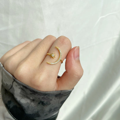 [OAK JURI]Eternity Moon & Star Ring