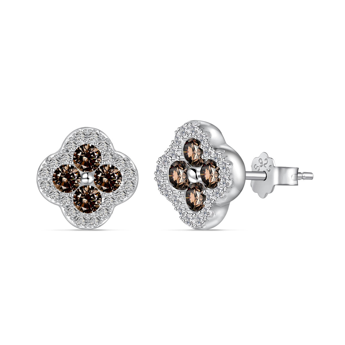 [OAK JURI]Four-Leaf Clover Flower Shaped Earrings