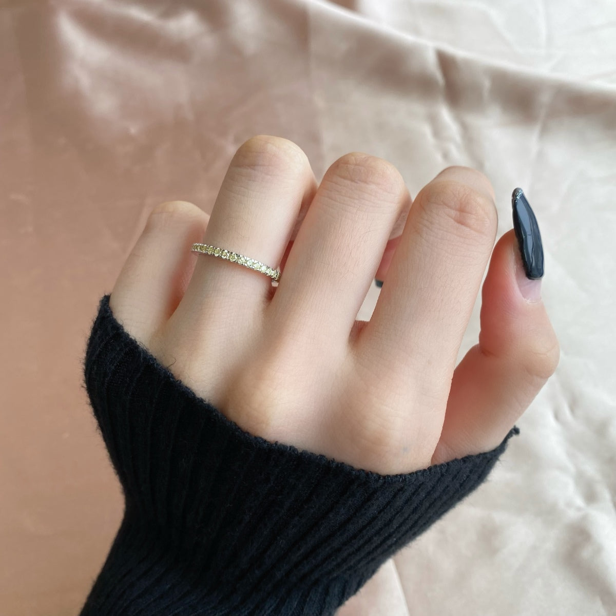 [OAK JURI]Delicate Sparkling Round Cut Daily Ring