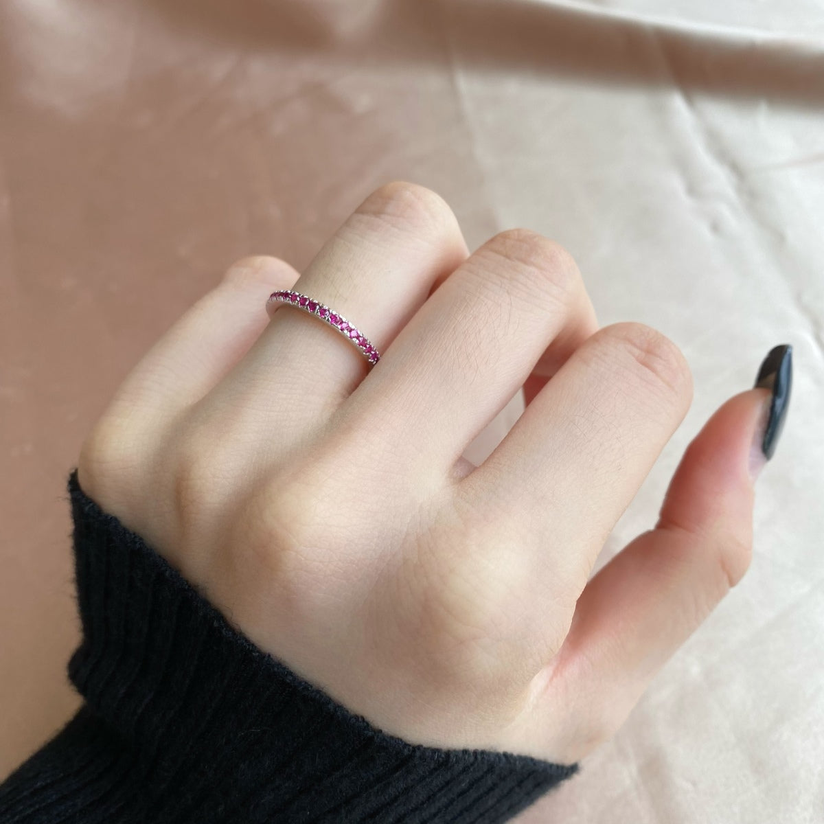 [OAK JURI]Delicate Sparkling Round Cut Daily Ring