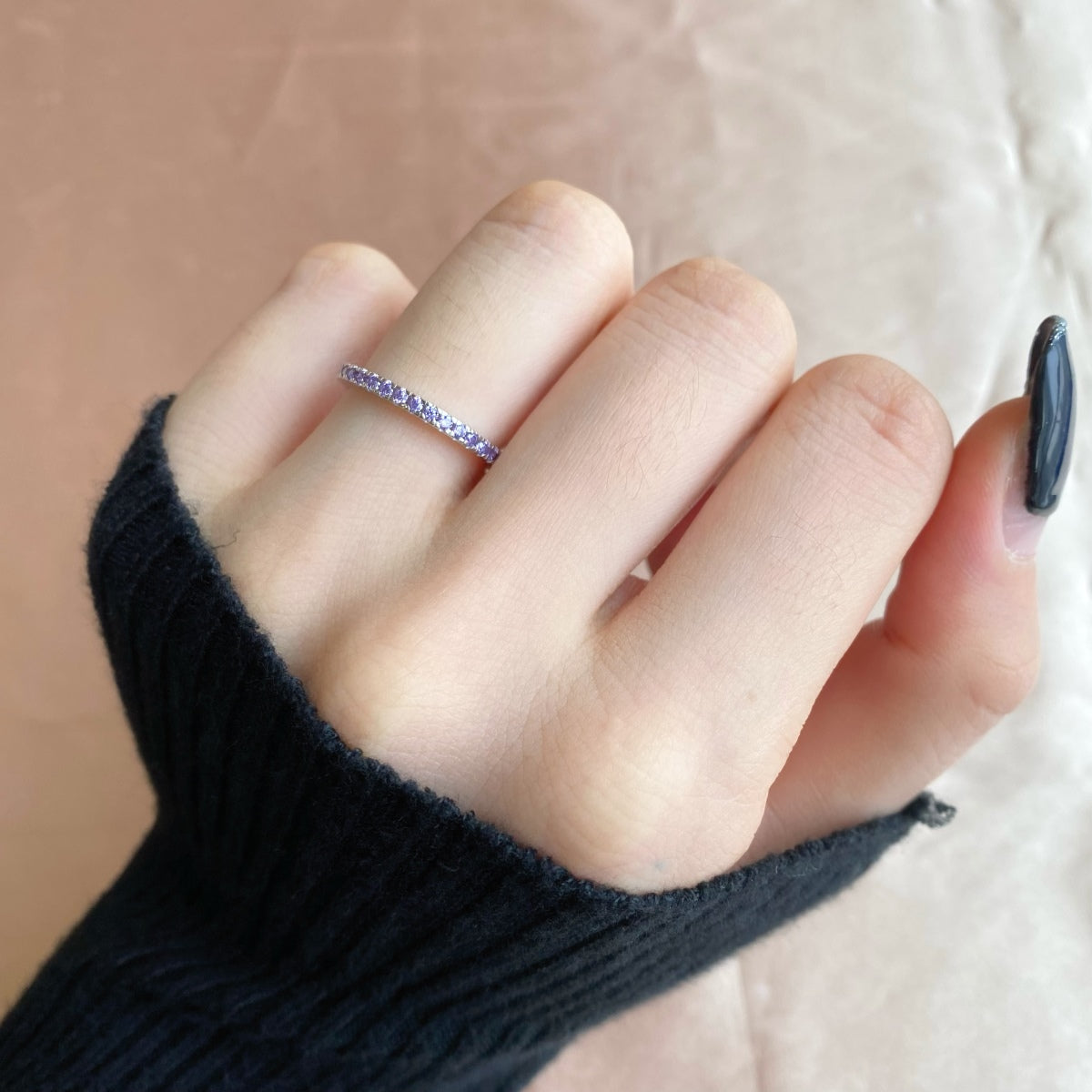 [OAK JURI]Delicate Sparkling Round Cut Daily Ring