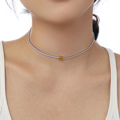 [OAK JURI]1.0 Carat Shining Oval Cut Necklace