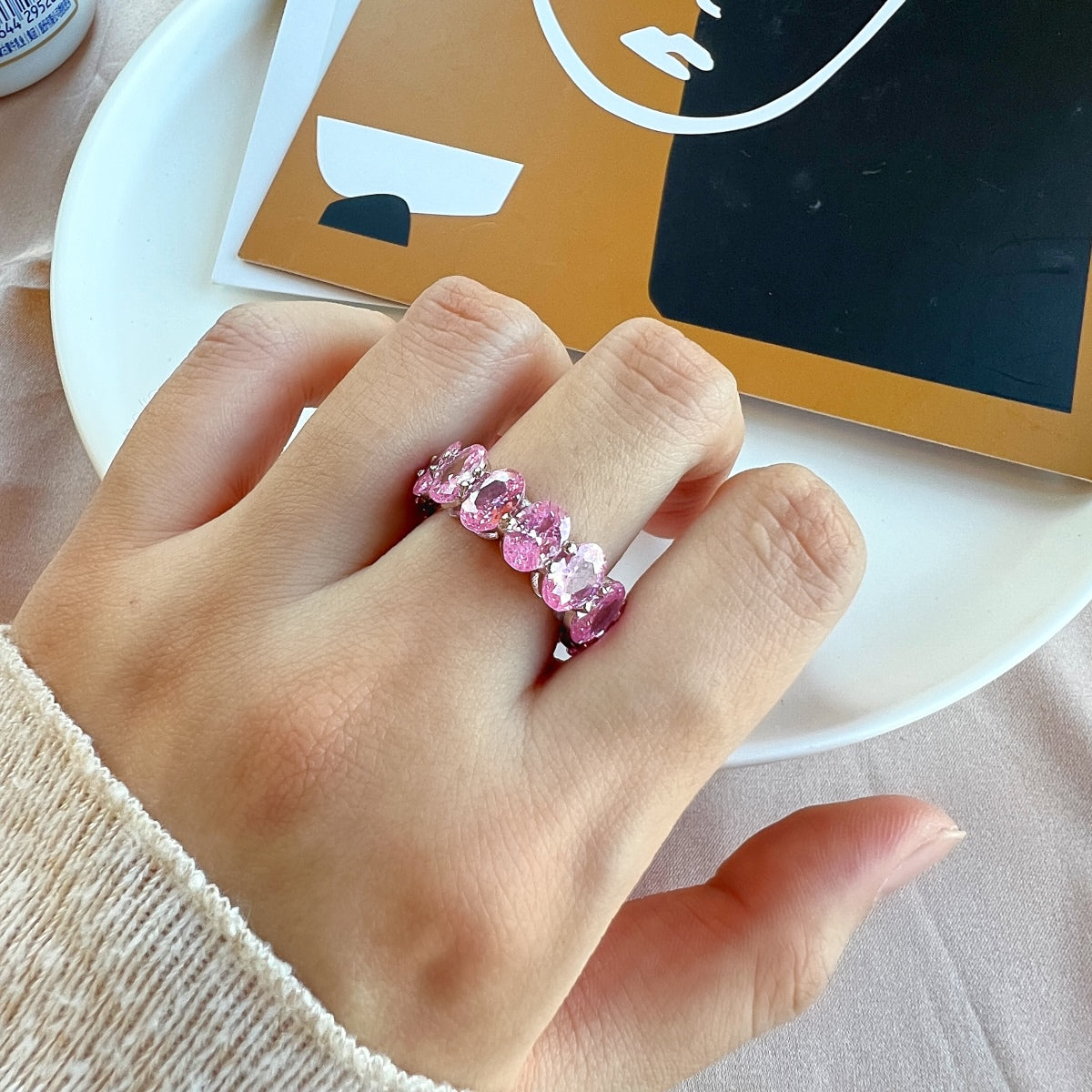 [OAK JURI]Dainty Elongated Cushion Cut Tennis Ring