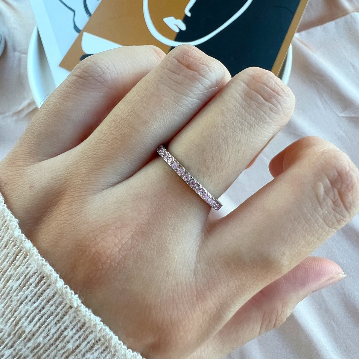 [OAK JURI]Delicate Sparkling Round Cut Daily Ring