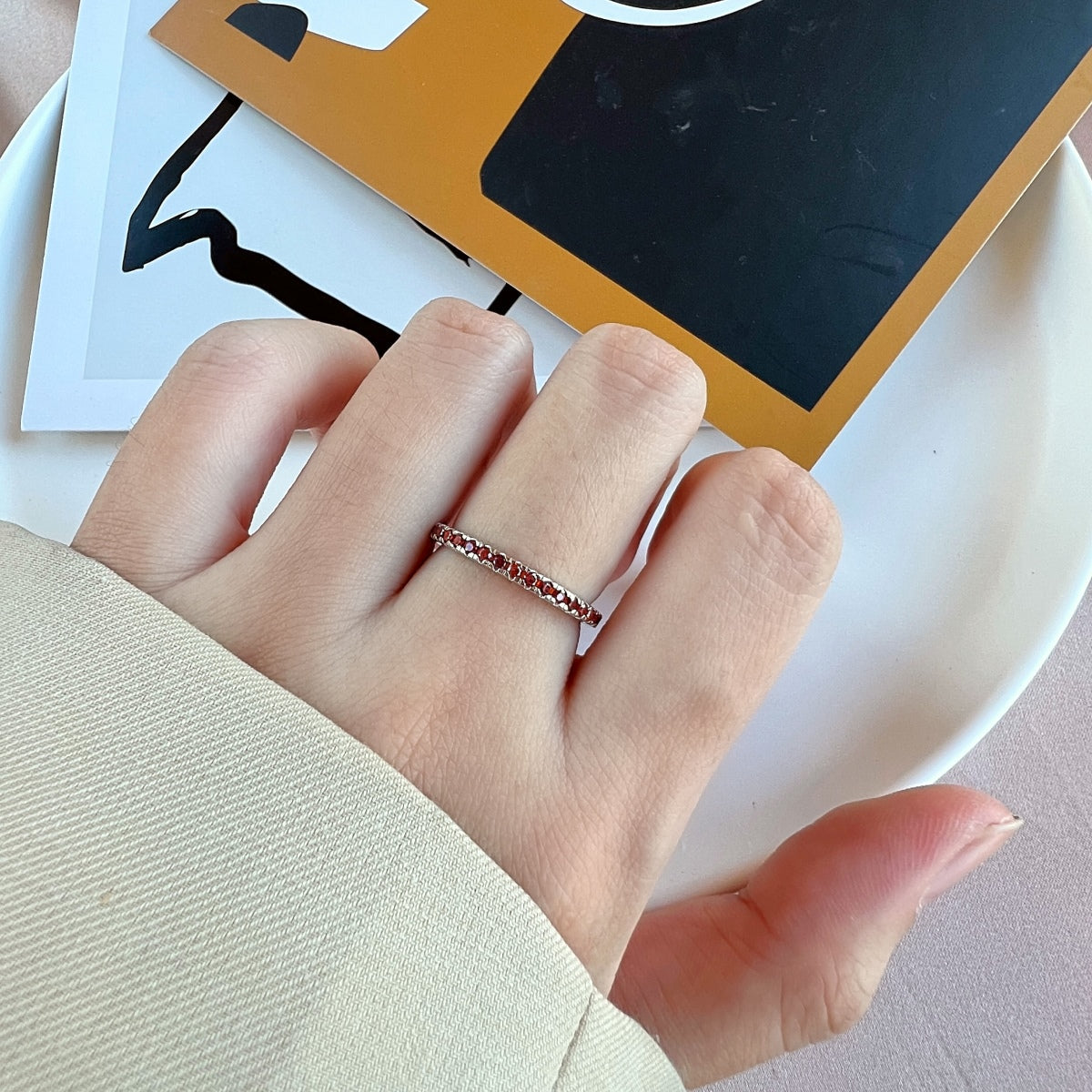 [OAK JURI]Delicate Sparkling Round Cut Daily Ring