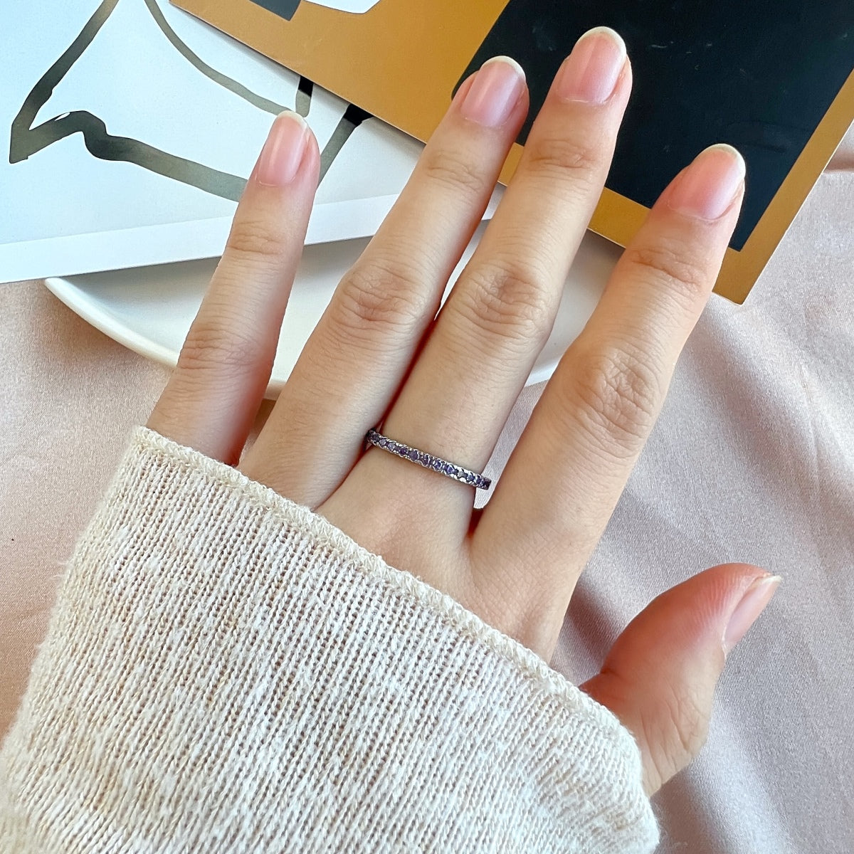[OAK JURI]Delicate Sparkling Round Cut Daily Ring
