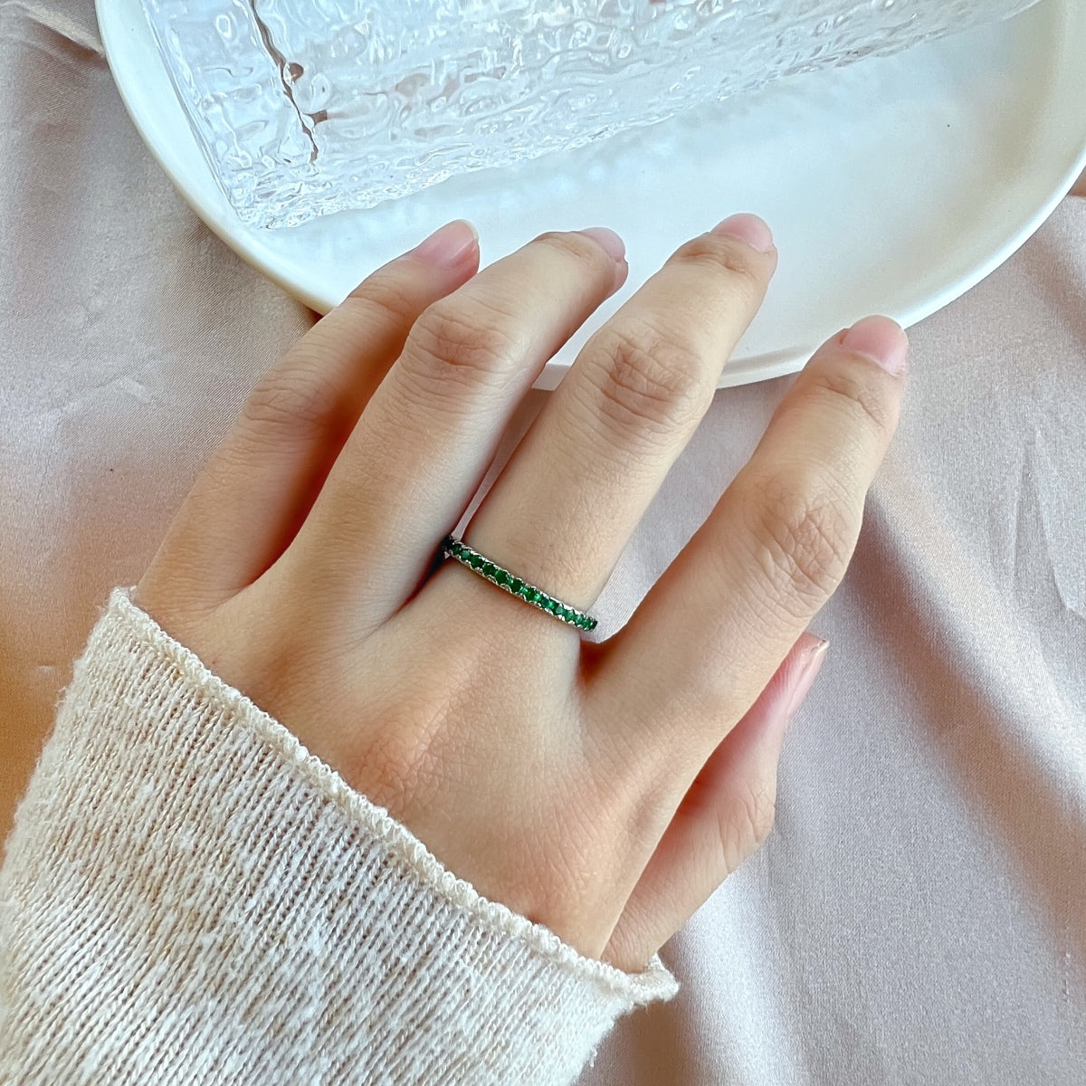[OAK JURI]Delicate Sparkling Round Cut Daily Ring