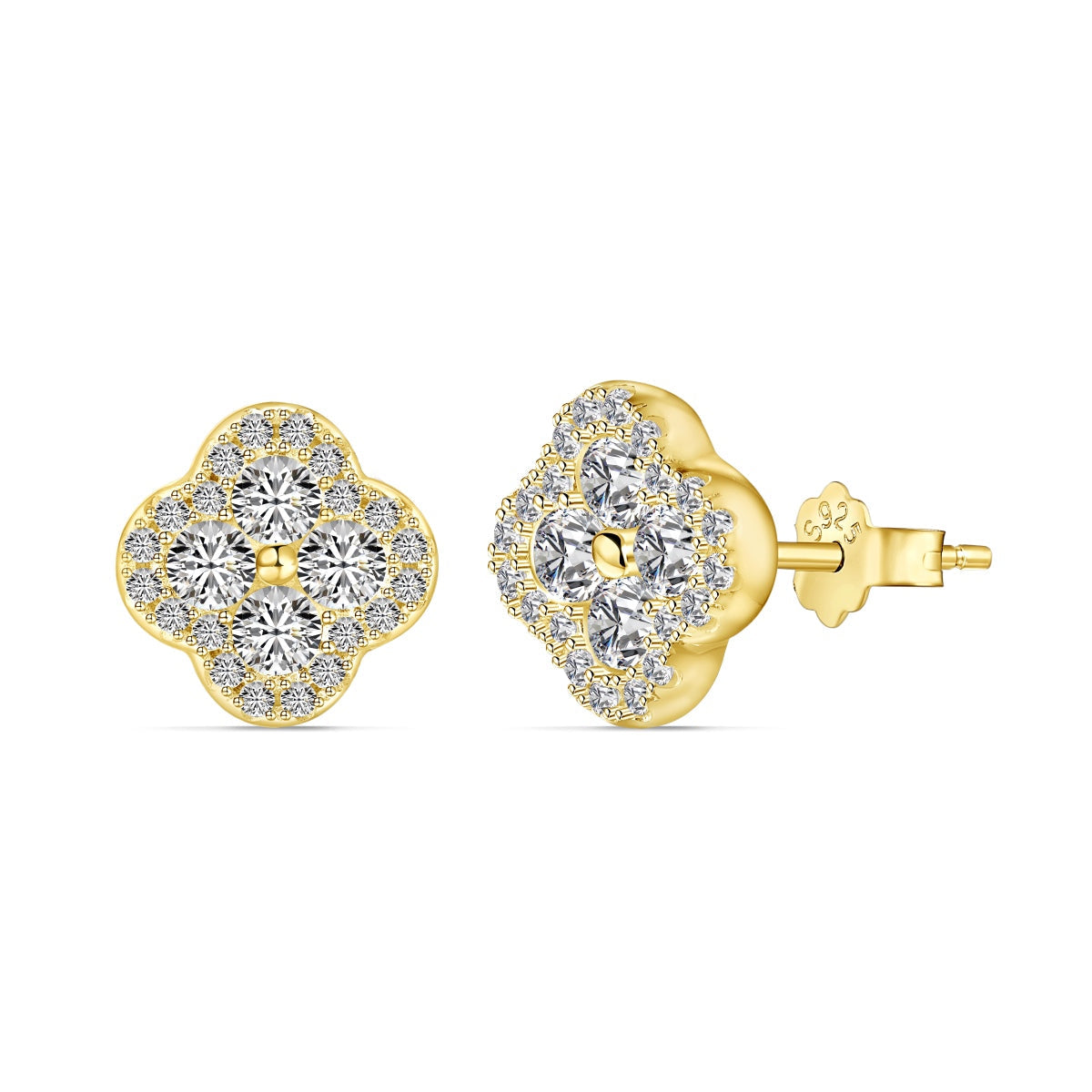[OAK JURI]Four-Leaf Clover Flower Shaped Earrings