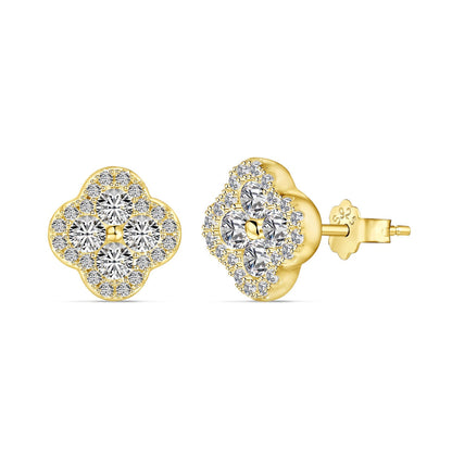 [OAK JURI]Four-Leaf Clover Flower Shaped Earrings
