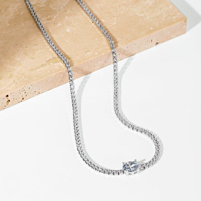 [OAK JURI]1.0 Carat Shining Oval Cut Necklace