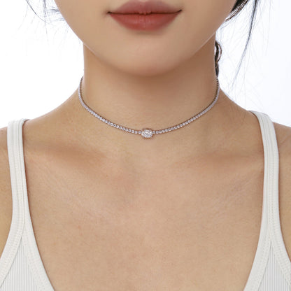 [OAK JURI]1.0 Carat Shining Oval Cut Necklace