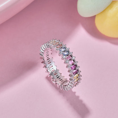 [OAK JURI]Splashy Ornate Emerald Cut Cocktail Ring