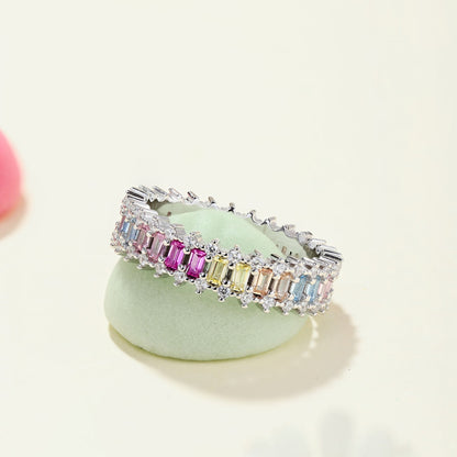 [OAK JURI]Splashy Ornate Emerald Cut Cocktail Ring