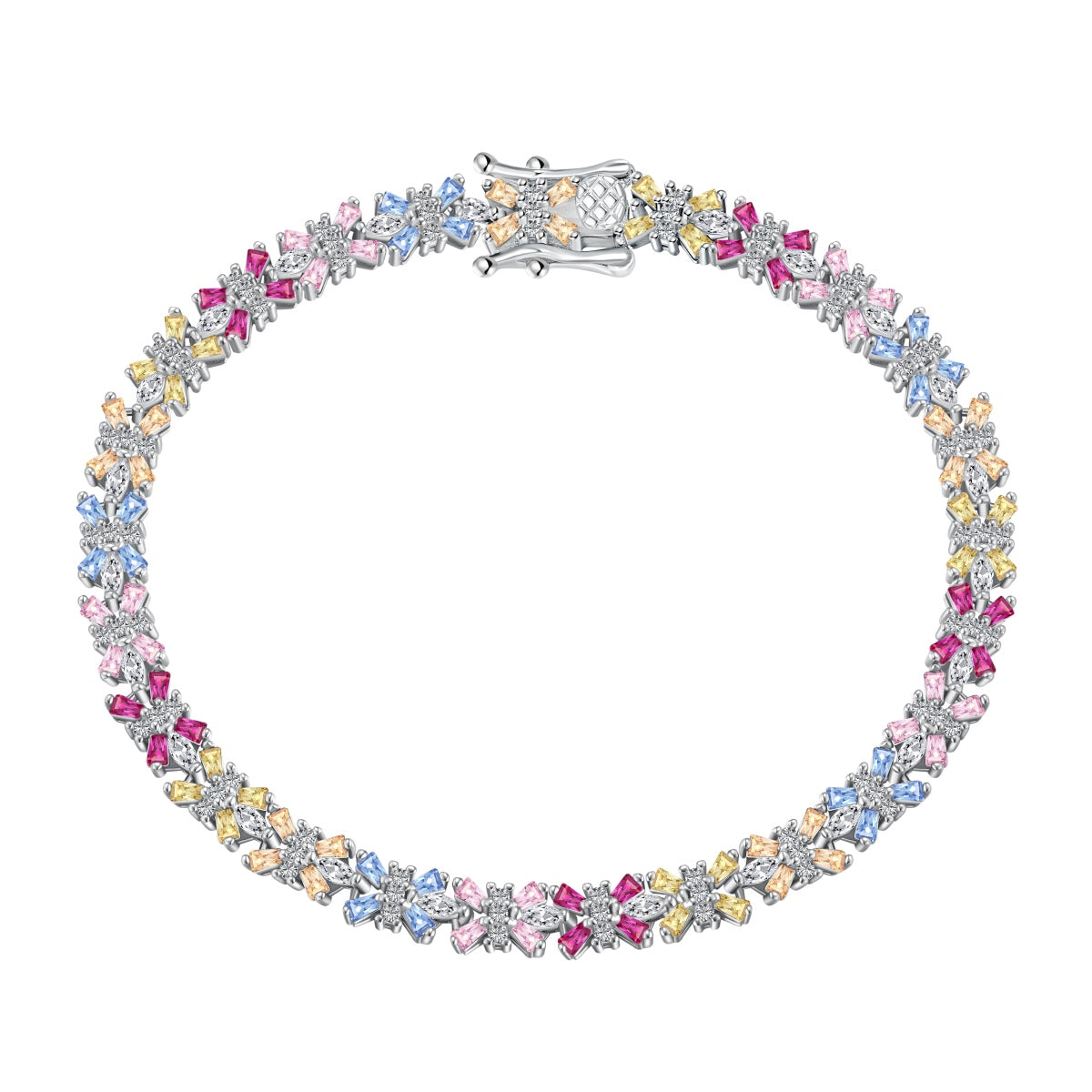 [OAK JURI]Radiant Colorful Emerald Cut Party Bracelet