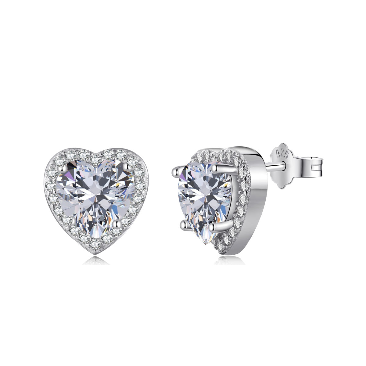 [OAK JURI]Sparkling Heart Shape Lover Earrings