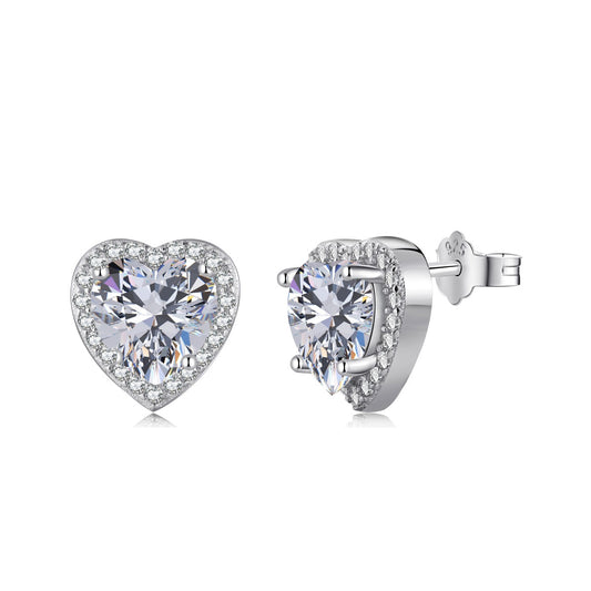 [OAK JURI]Sparkling Heart Shape Lover Earrings