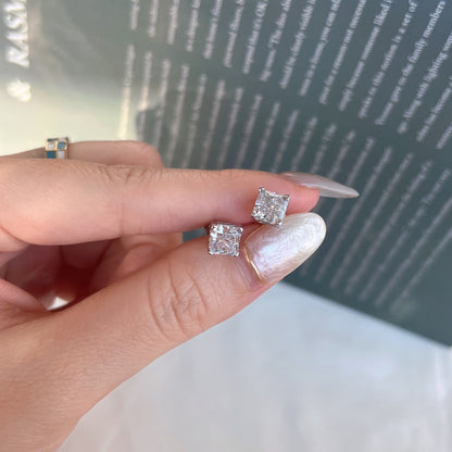 [OAK JURI]1.0 Carat Radiant Princess Cut Wedding Earrings
