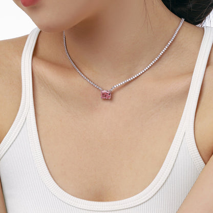 [OAK JURI]4.0 Carat Elegant Radiant Cut Necklace