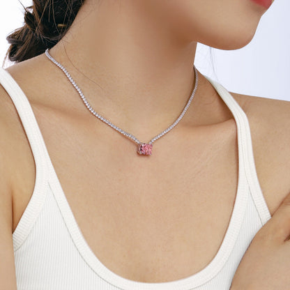 [OAK JURI]4.0 Carat Elegant Radiant Cut Necklace