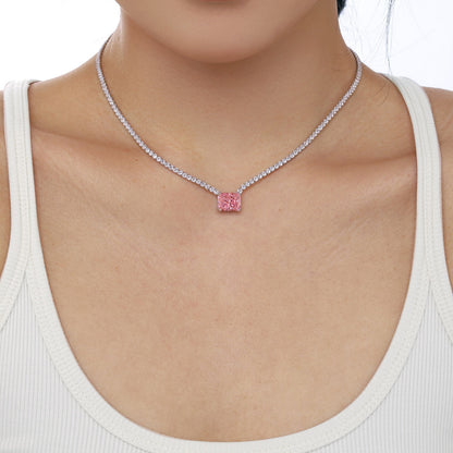 [OAK JURI]4.0 Carat Elegant Radiant Cut Necklace