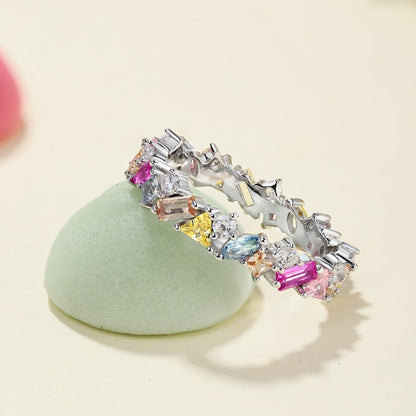 [OAK JURI]Dazzling Polychromatic Multi cut Daily Ring