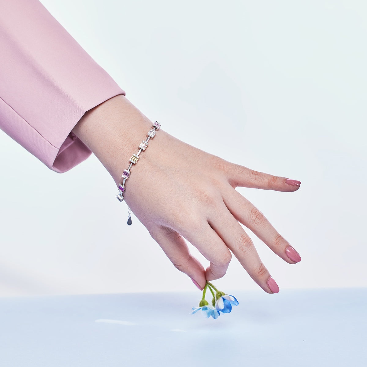 [OAK JURI]Dainty Charming Emerald Cut Daily Bracelet