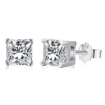 [OAK JURI]1.0 Carat Radiant Princess Cut Wedding Earrings