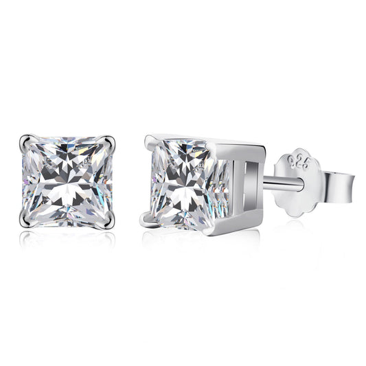 [OAK JURI]1.0 Carat Radiant Princess Cut Wedding Earrings