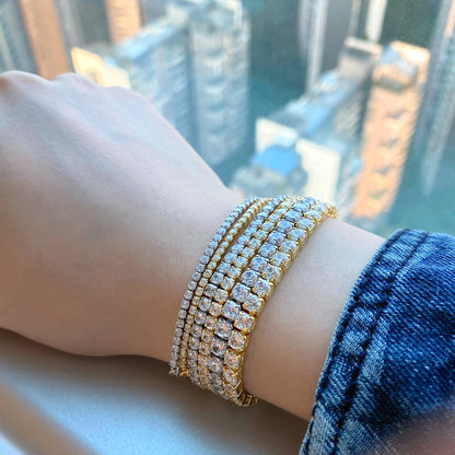 [OAK JURI]Radiant Shinning Princess Cut Tennis Bracelet