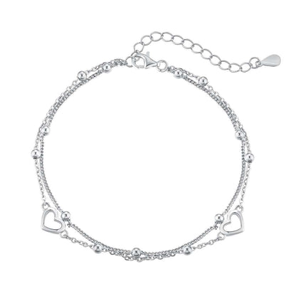 [OAK JURI]Dainty Double Layer Love Heart Bracelet