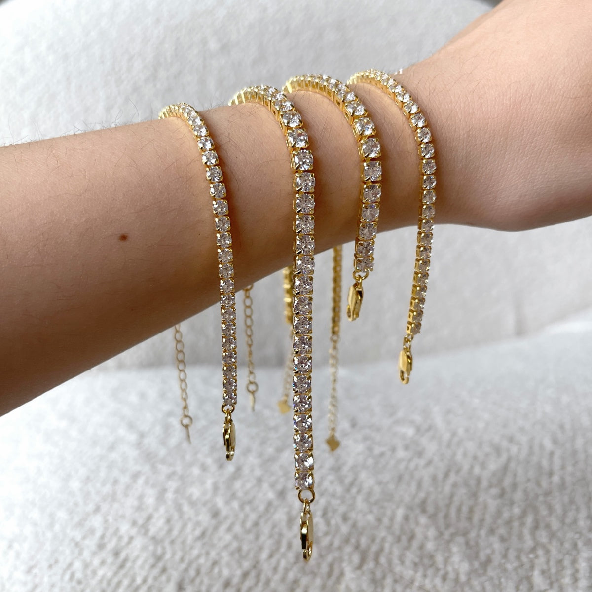 [OAK JURI]Sparkling Radiant Princess Cut Tennis Bracelet