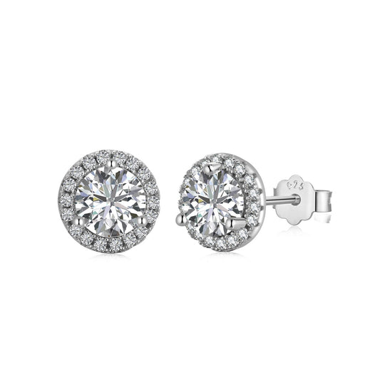 [OAK JURI]Classic Princess Round Shape Earrings
