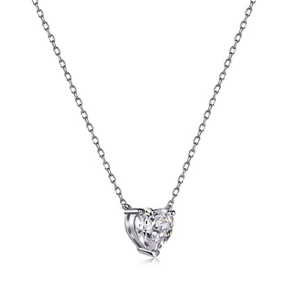 [OAK JURI]Heart Shape Main Stone Pendant Collarbone Necklace