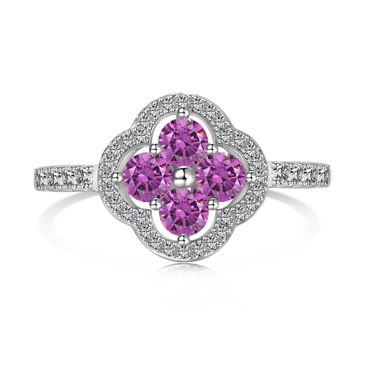[OAK JURI]Four Leaf Clover Flower Design Ring
