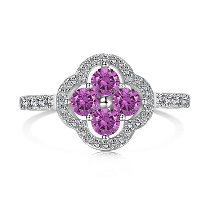 [OAK JURI]Four Leaf Clover Flower Design Ring
