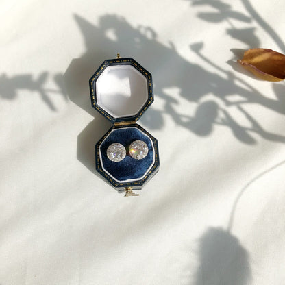 [OAK JURI]Classic Princess Round Shape Earrings